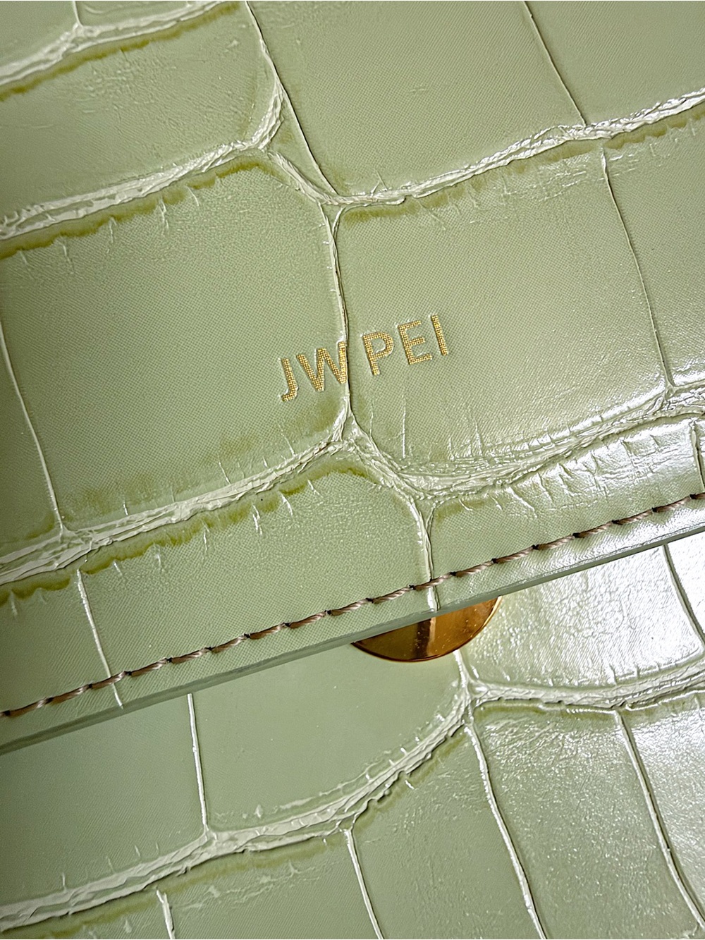 JW PEI green croc embossed shoulder crossbody bag - Picture 8 of 13